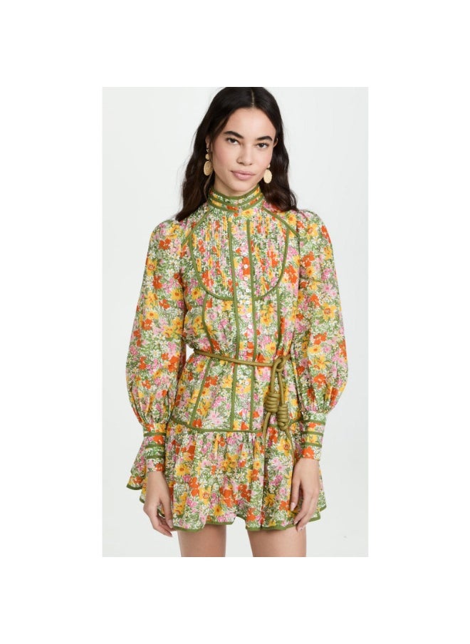 Vintage Puff Sleeve Floral Print Dress in Fresh Country Style