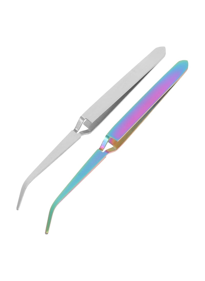 Nail Tools Nail Clips 2Pcs Nail Pinching Tools, Multi-Function Nail Shaping Tweezers Nail Art Pincher, Manicure Pinching Clips Curve Nail Extension Clips Nail Clip Nail Set Tool