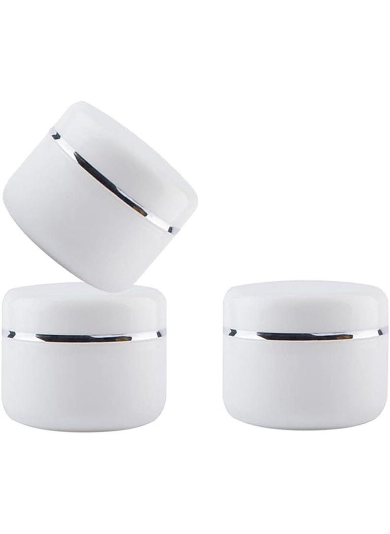 3 PCS 250G/8oz White Empty Plastic Cosmetic Jars Refillable Round Face Cream Travel Containers with Lids Leak Proof DIY Body Scrub Mask Lotion Storage Pot