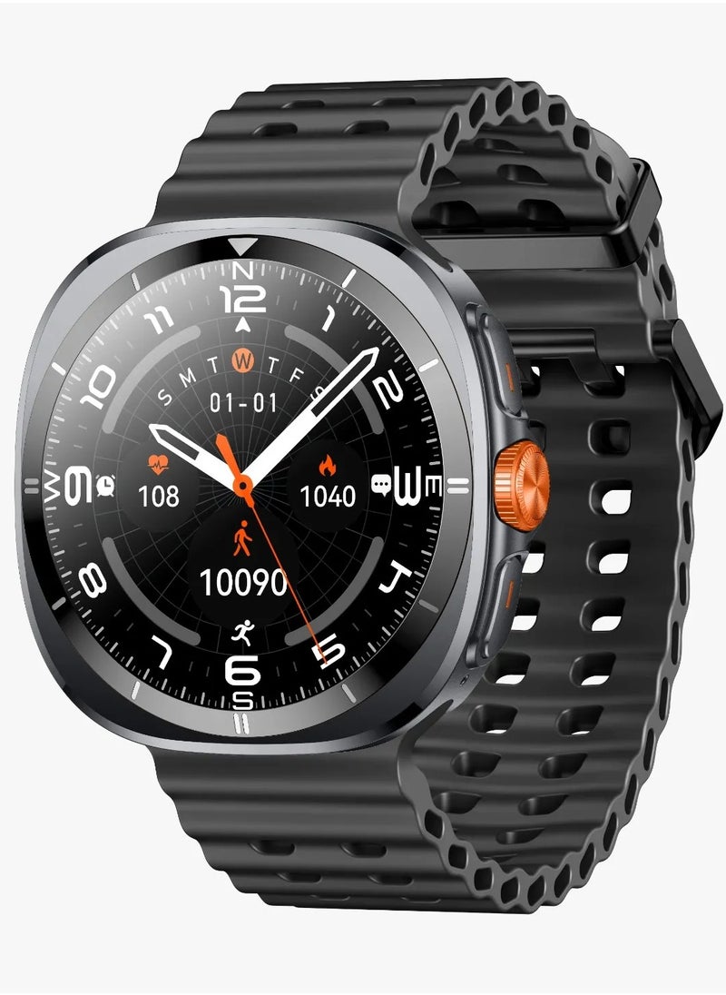 Connect Pro Smart Watch with AMOLED Display and High-Fidelity BT Calling / Always-on Display / Call/social notifications / Music Control / Raise Wrist Wake screen / Sleep monitoring / Sedentary Reminder / GL-SWA39 - Black