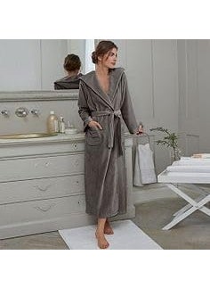 WINSTON HOME Super Soft Terry Cotton Highly Absorbent Unisex Shawl Collar Bathrobe for GymShowerSpaHotelNightwearGift
