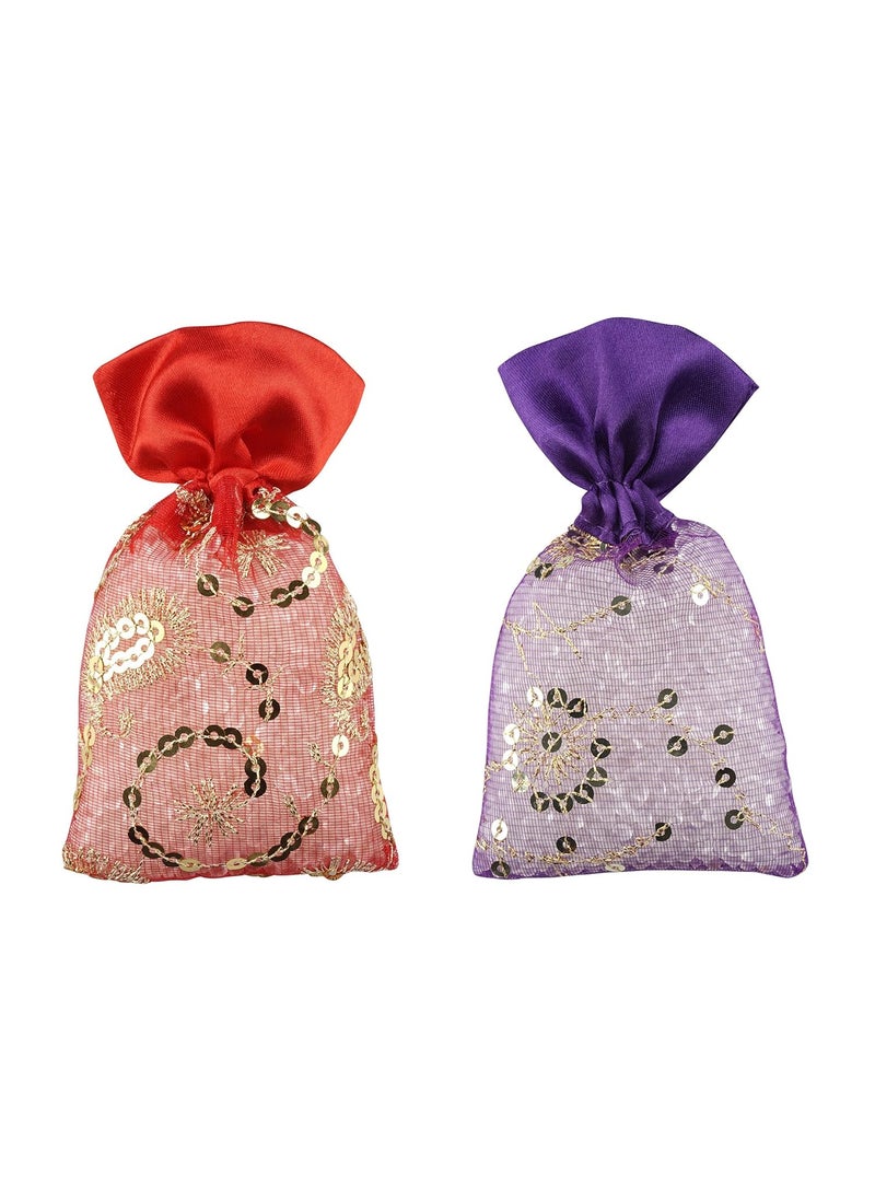 3Pure Perfume Potli White London and Rose Kesar Chandan Air Freshener 50gm Set of 2pcs