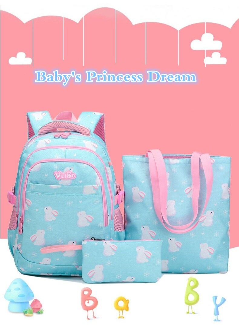 3 Pcs School Bags , Large Capacity Student Bookbag, Includes Backpack, Lunch Bag and Pencil Case, School Supplies for Boys Girls Teens