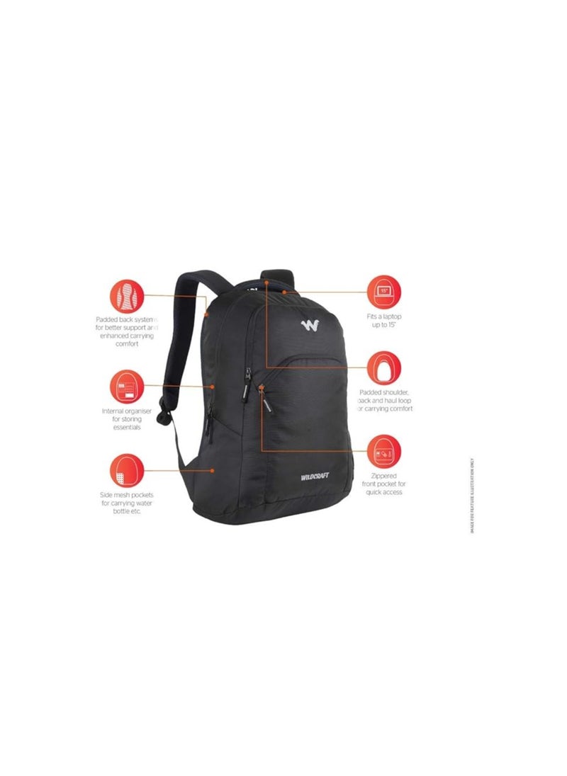 Wildcraft Work Packs'18 25 Ltrs Black Laptop Backpack (Ace) (Medium Size)