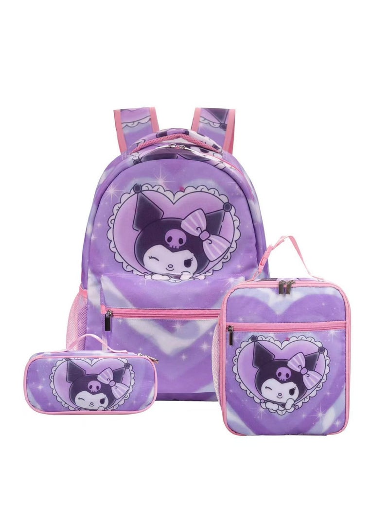 Coolomi Cartoon Backpack Primary and Secondary School Students Backpack Children Backpack 30*40*17CM+Lunch Bag 21*26*11CM+Pen Bag