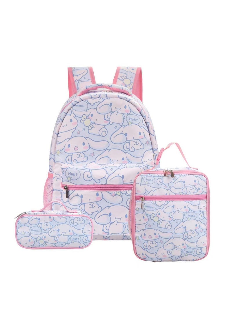 Coolomi Cartoon Backpack Primary and Secondary School Students Backpack Children Backpack 30*40*17CM+Lunch Bag 21*26*11CM+Pen Bag