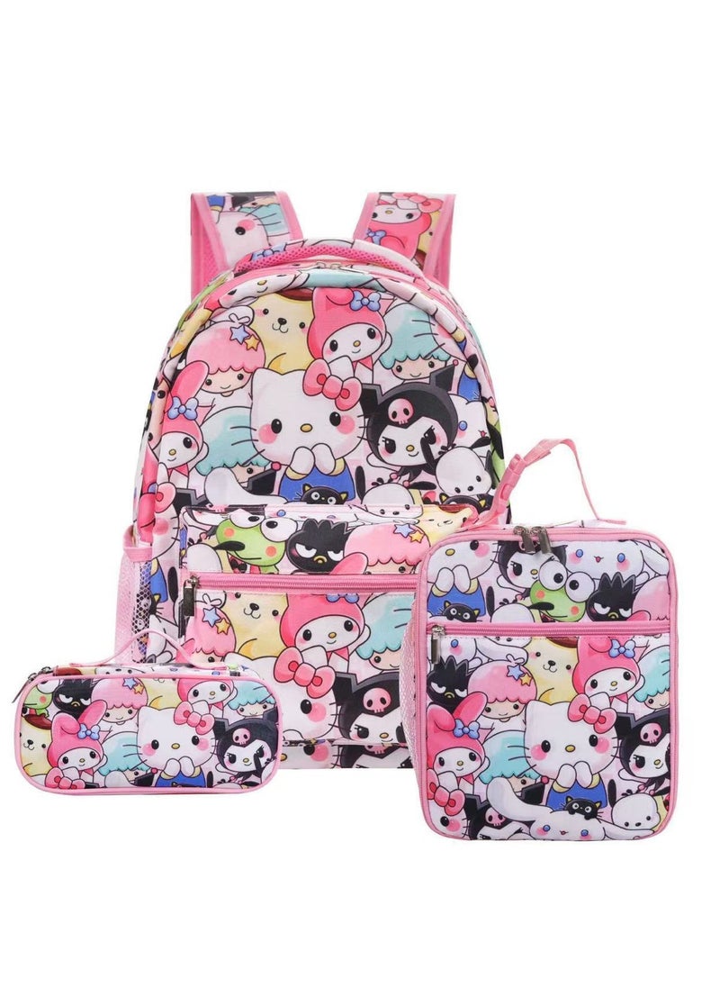 Coolomi Cartoon Backpack Primary and Secondary School Students Backpack Children Backpack 30*40*17CM+Lunch Bag 21*26*11CM+Pen Bag