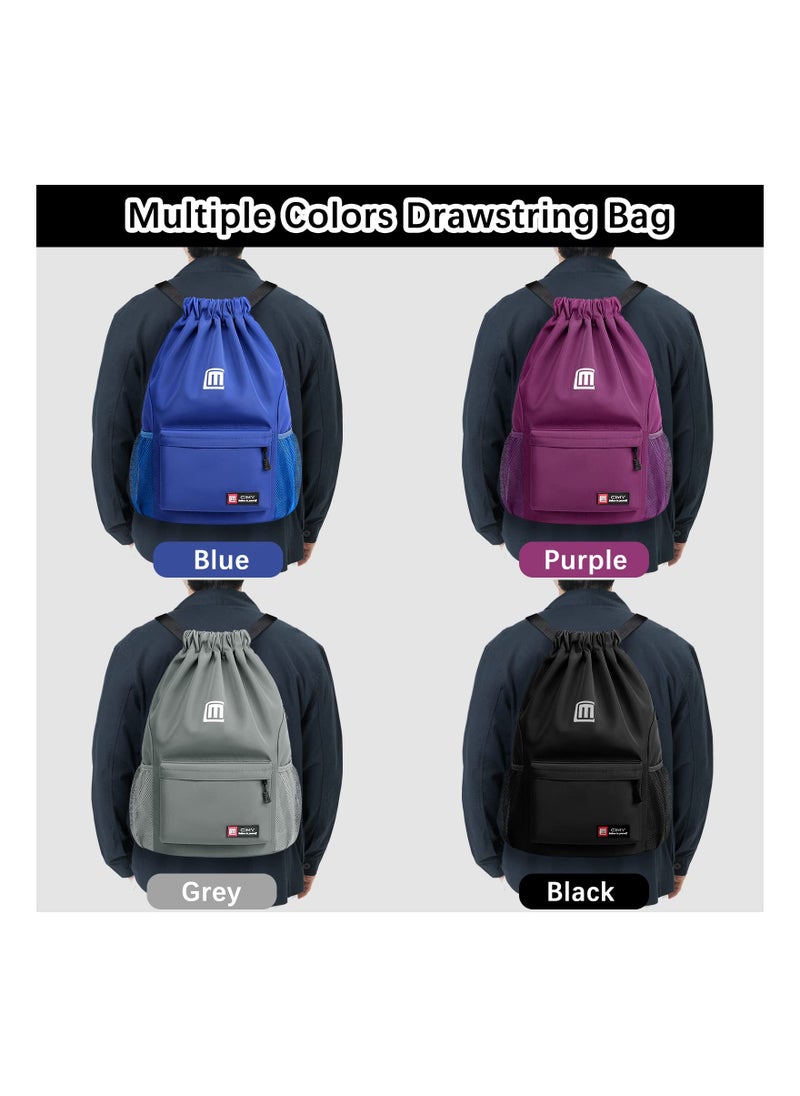Waterproof Drawstring Backpack for Men, Women, and Kids - Large Printed Gym Bag for Sports, Travel, Yoga, Swimming, and Shopping - Versatile Drawstring Bag for All Ages.