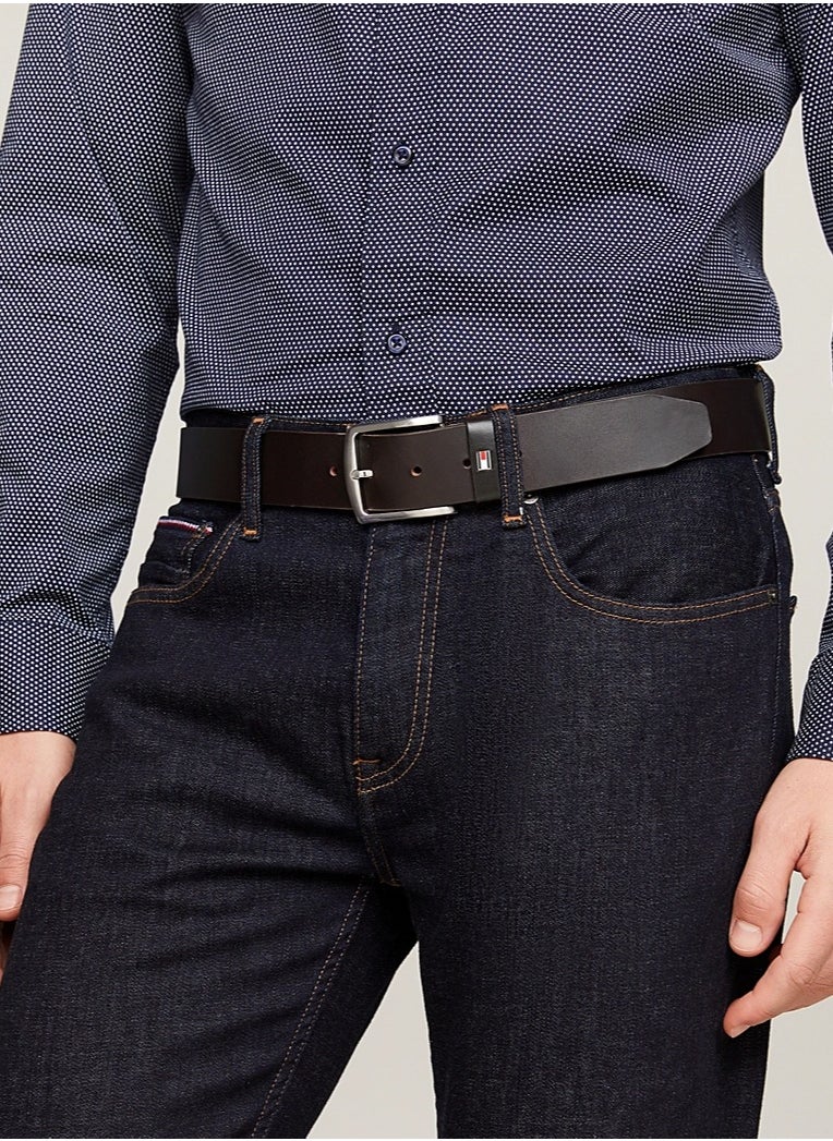 Logo Denton Flag Leather Belt