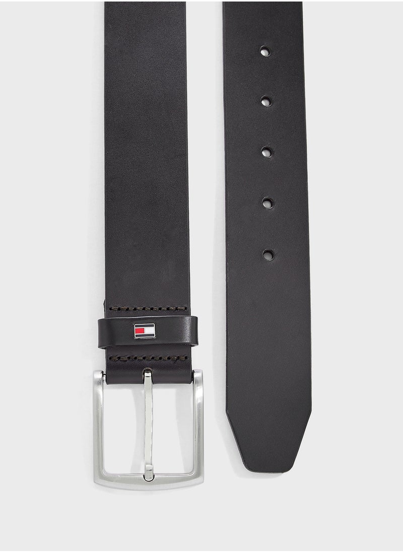 Logo Denton Flag Leather Belt