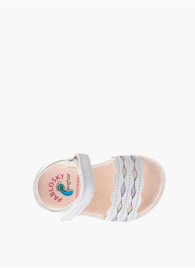Girls Strap Sandals With Hook And Loop Closure