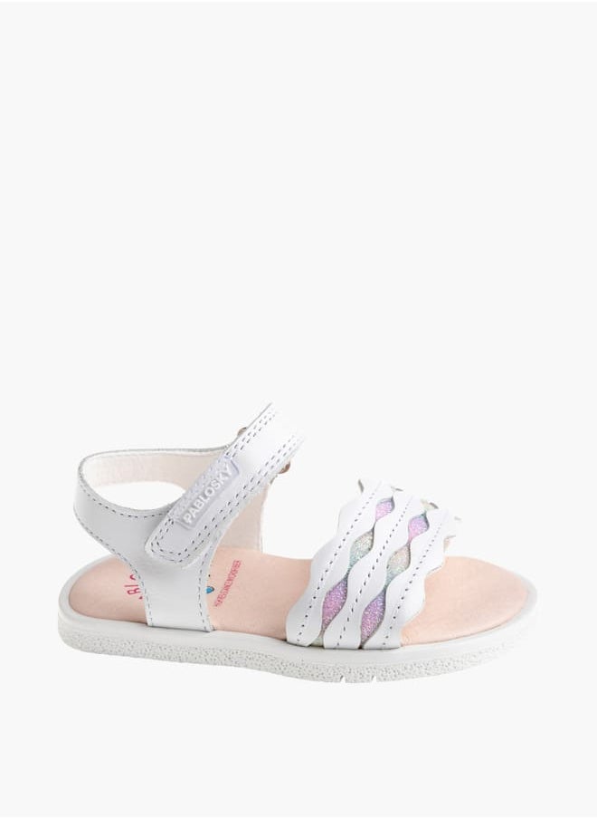 Girls Strap Sandals With Hook And Loop Closure