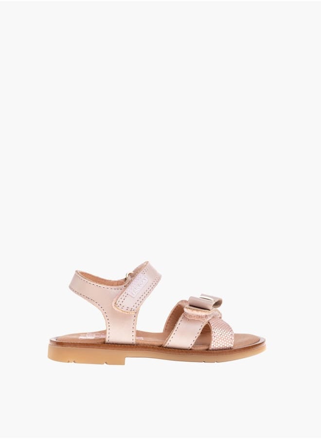Girls Strap Sandals With Hook And Loop Closure