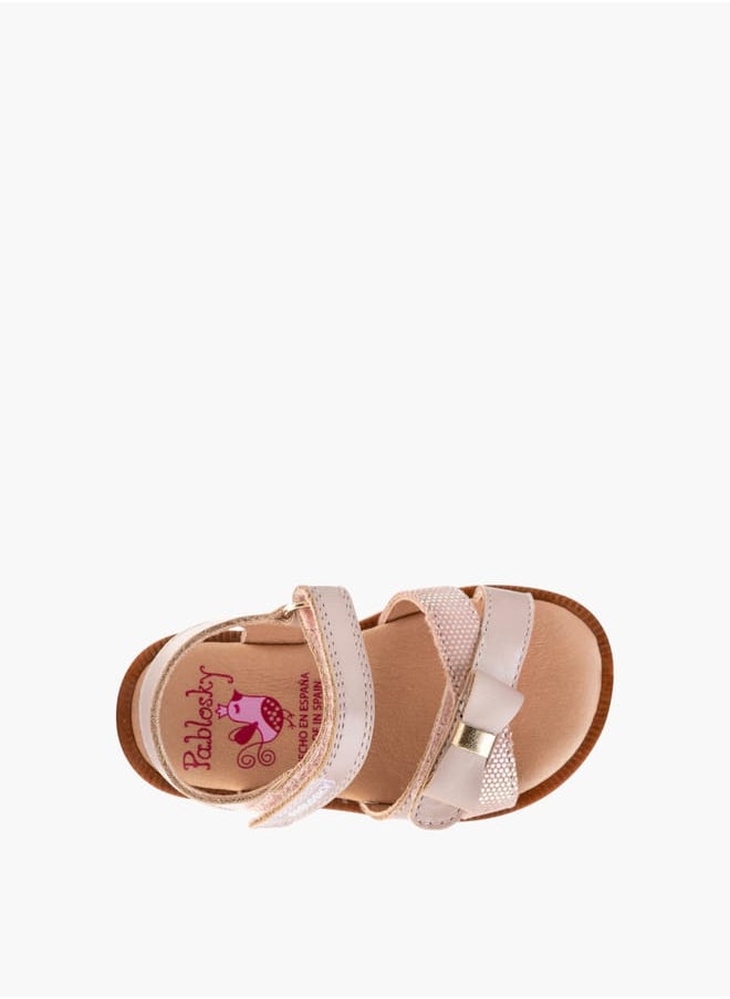 Girls Strap Sandals With Hook And Loop Closure