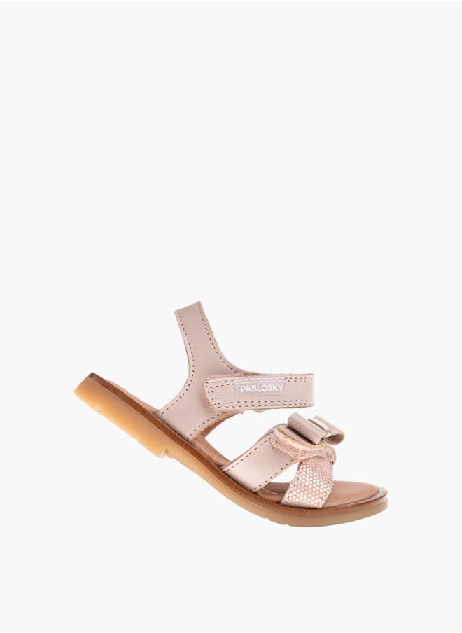 Girls Strap Sandals With Hook And Loop Closure