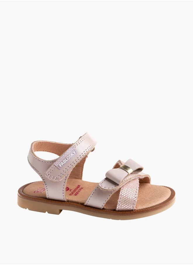 Girls Strap Sandals With Hook And Loop Closure