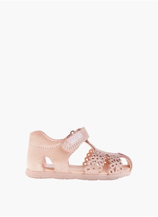 Girls Strap Sandals With Hook And Loop Closure
