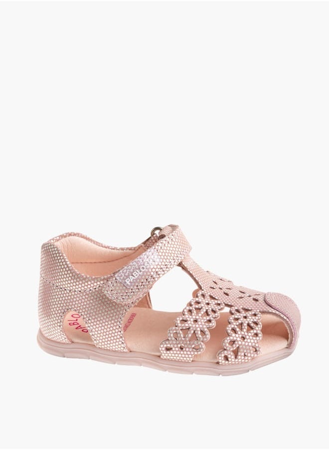 Girls Strap Sandals With Hook And Loop Closure