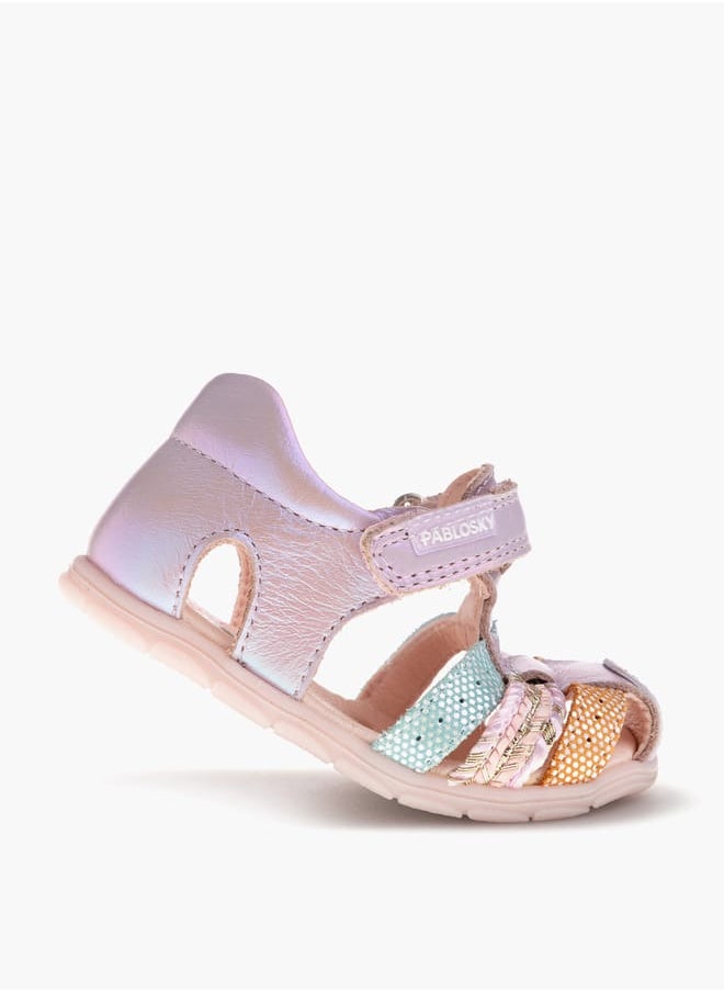 Girls' Strap Sandals with Hook and Loop Closure