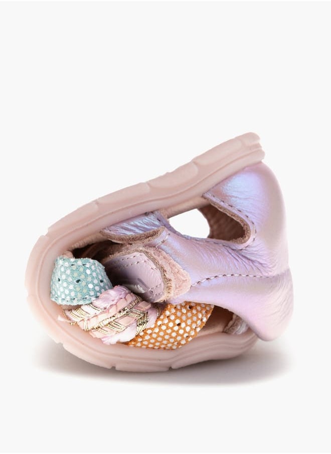 Girls' Strap Sandals with Hook and Loop Closure