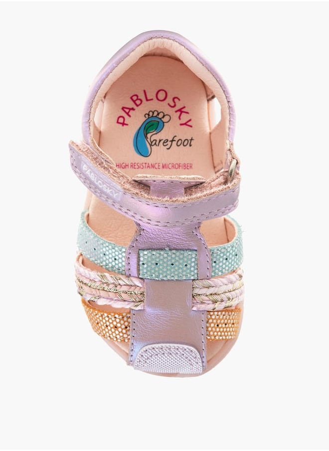Girls' Strap Sandals with Hook and Loop Closure