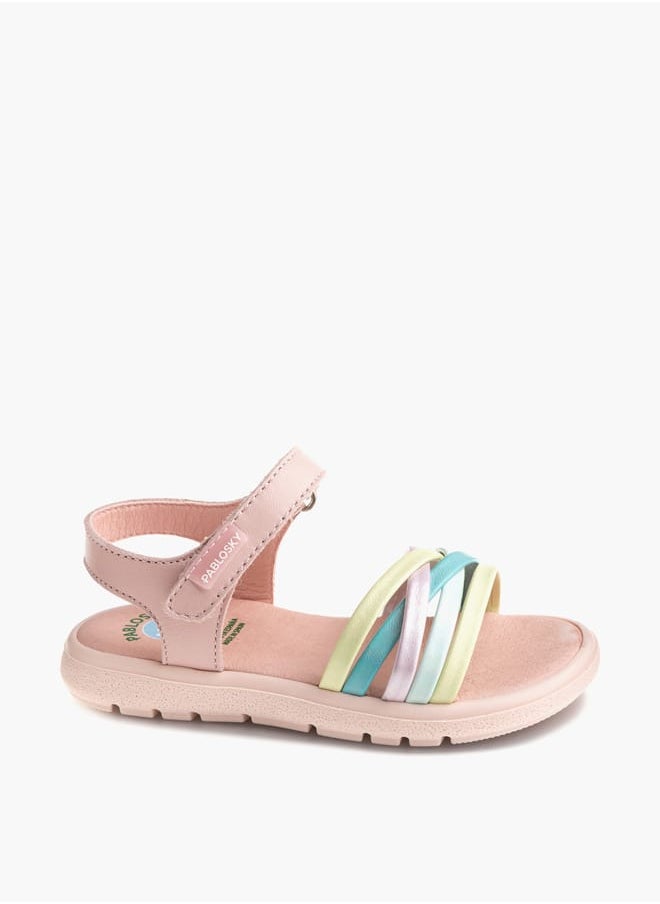 Girls Strap Sandals With Hook And Loop Closure