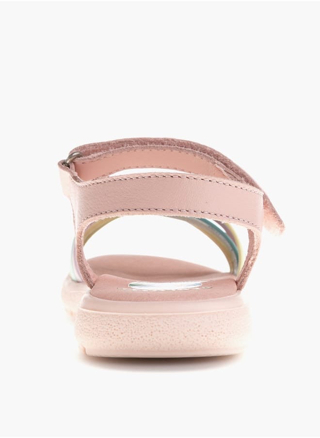 Girls Strap Sandals With Hook And Loop Closure