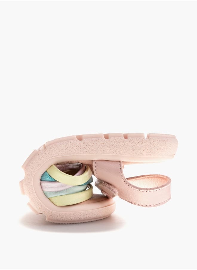 Girls Strap Sandals With Hook And Loop Closure