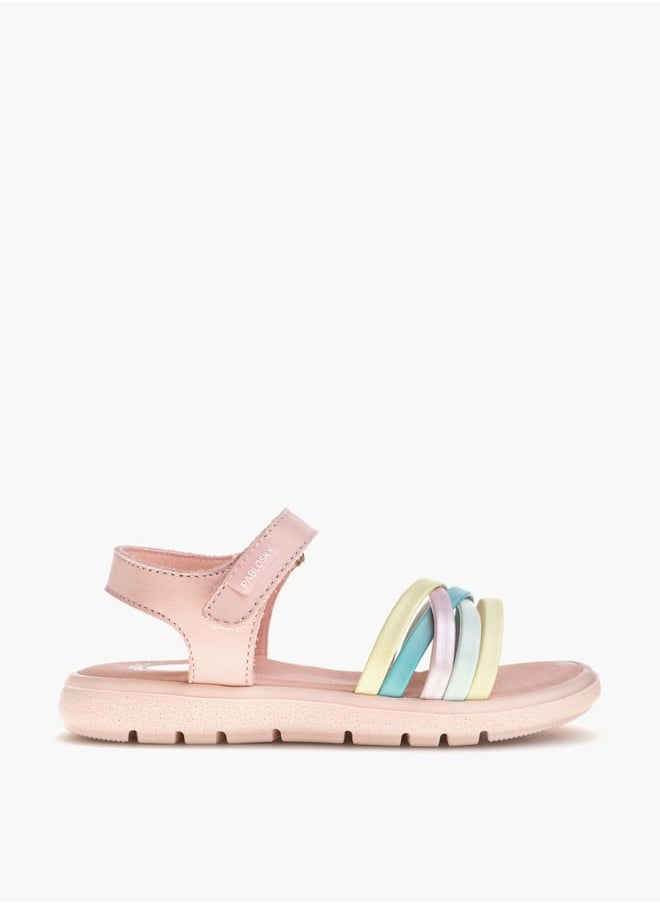 Girls Strap Sandals With Hook And Loop Closure