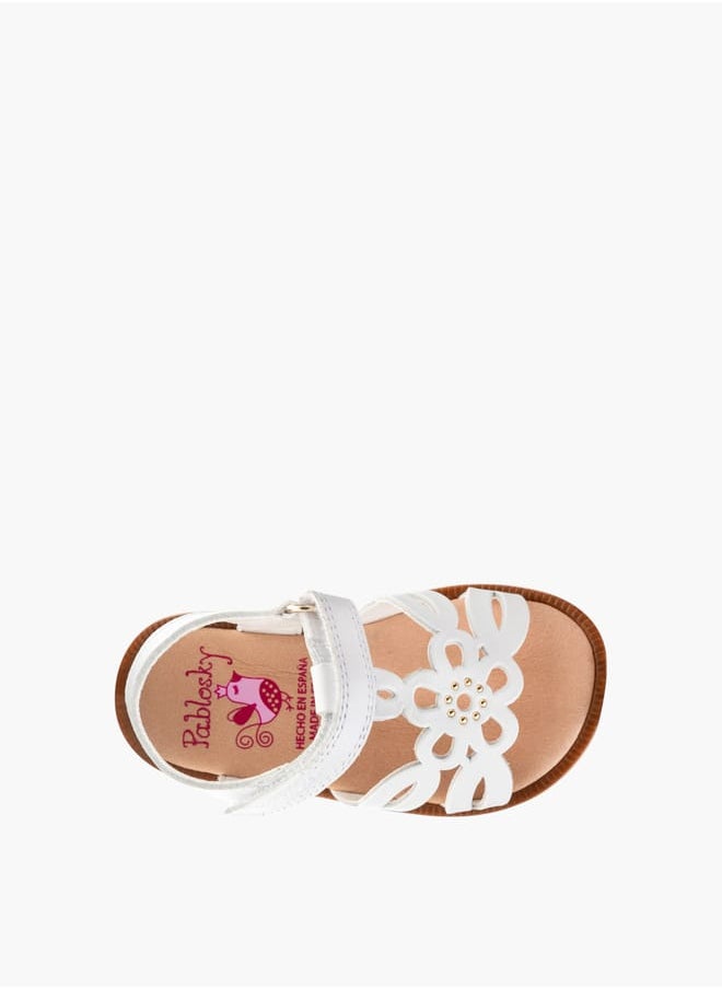 Girls Strap Sandals With Hook And Loop Closure