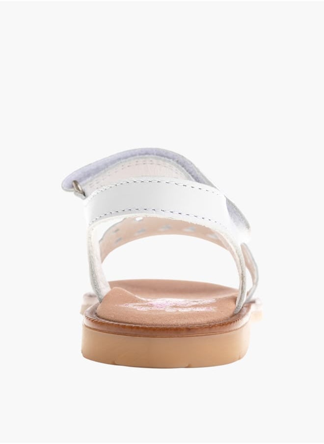 Girls Strap Sandals With Hook And Loop Closure