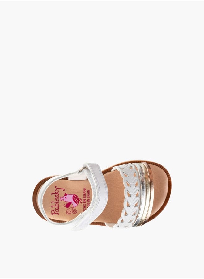 Girls Strap Sandals With Hook And Loop Closure