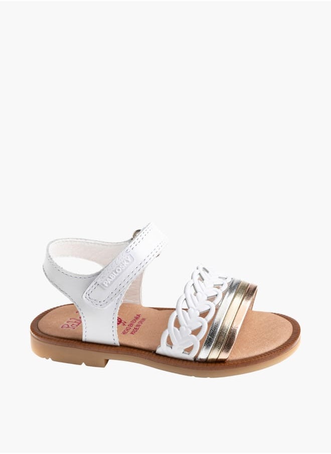 Girls Strap Sandals With Hook And Loop Closure