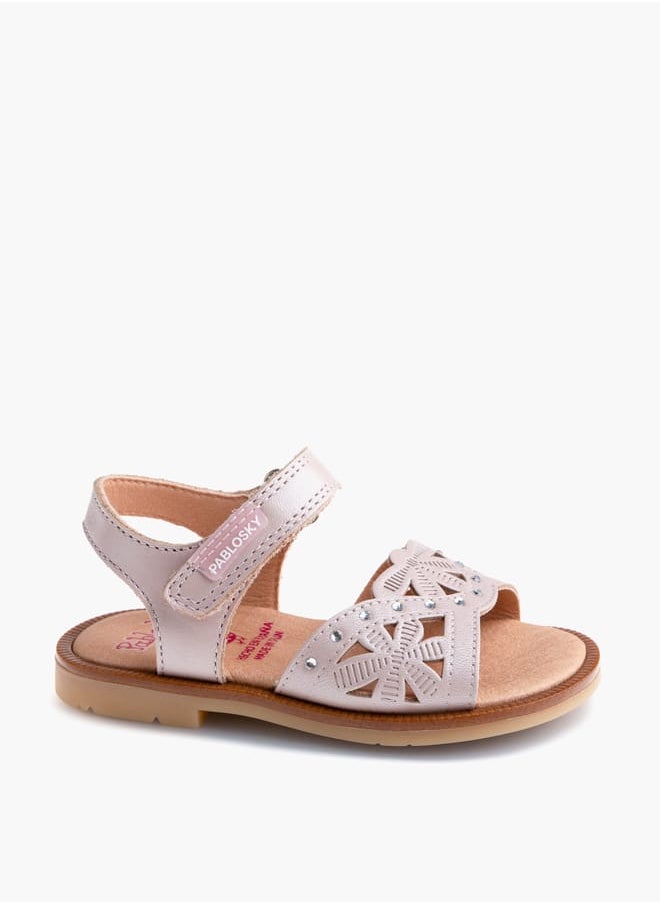 Girls' Strap Sandals with Hook and Loop Closure