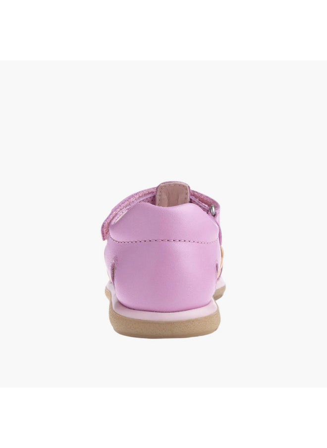 Girls' Braided Sandals with Hook and Loop Closure