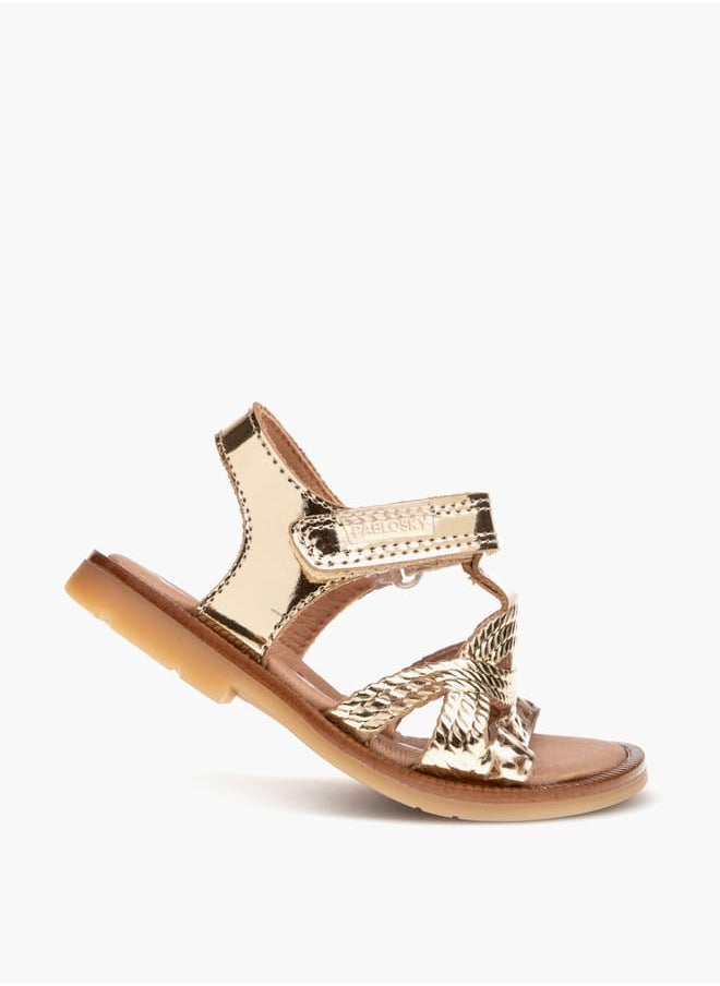 Girls' Strap Sandals with Hook and Loop Closure