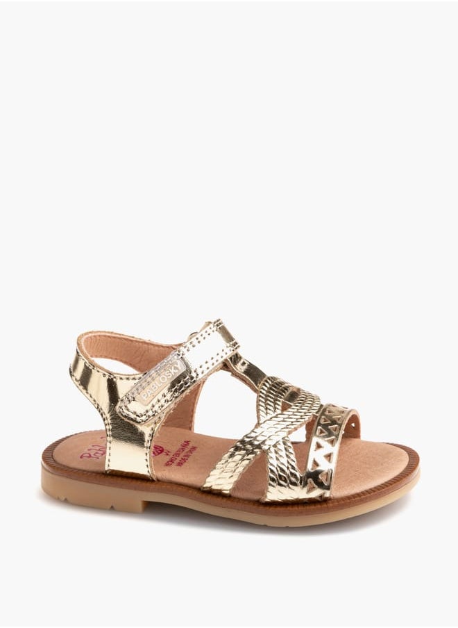 Girls' Strap Sandals with Hook and Loop Closure