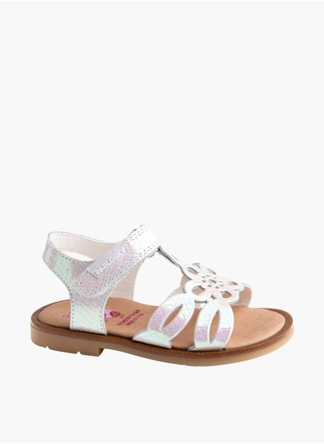 Girls Strap Sandals With Hook And Loop Closure