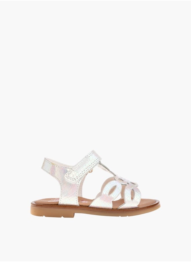 Girls Strap Sandals With Hook And Loop Closure