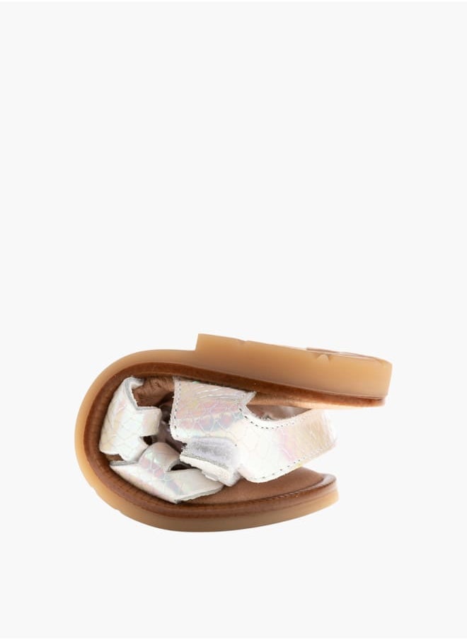Girls Strap Sandals With Hook And Loop Closure