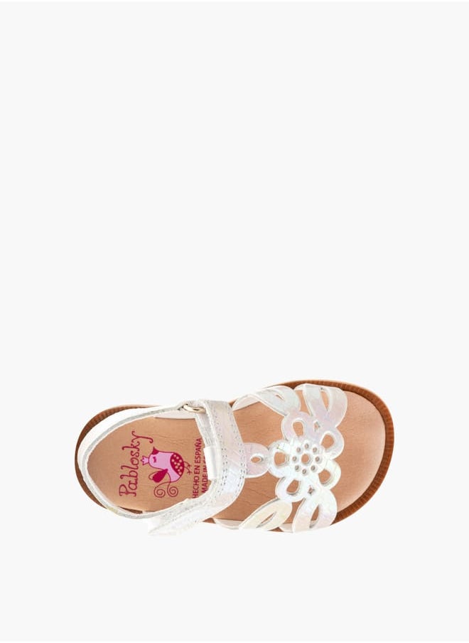 Girls Strap Sandals With Hook And Loop Closure