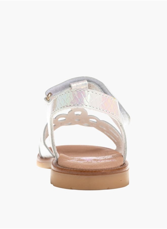 Girls Strap Sandals With Hook And Loop Closure