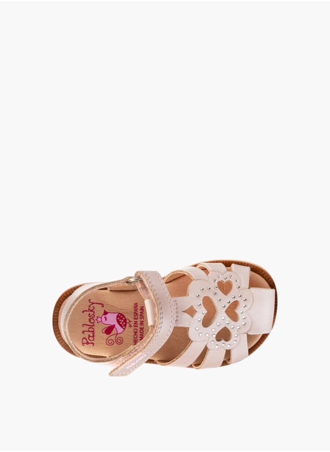 Girls Strap Sandals With Hook And Loop Closure