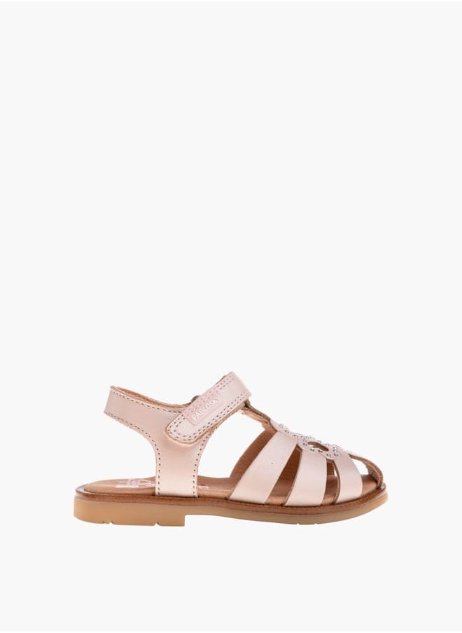 Girls Strap Sandals With Hook And Loop Closure