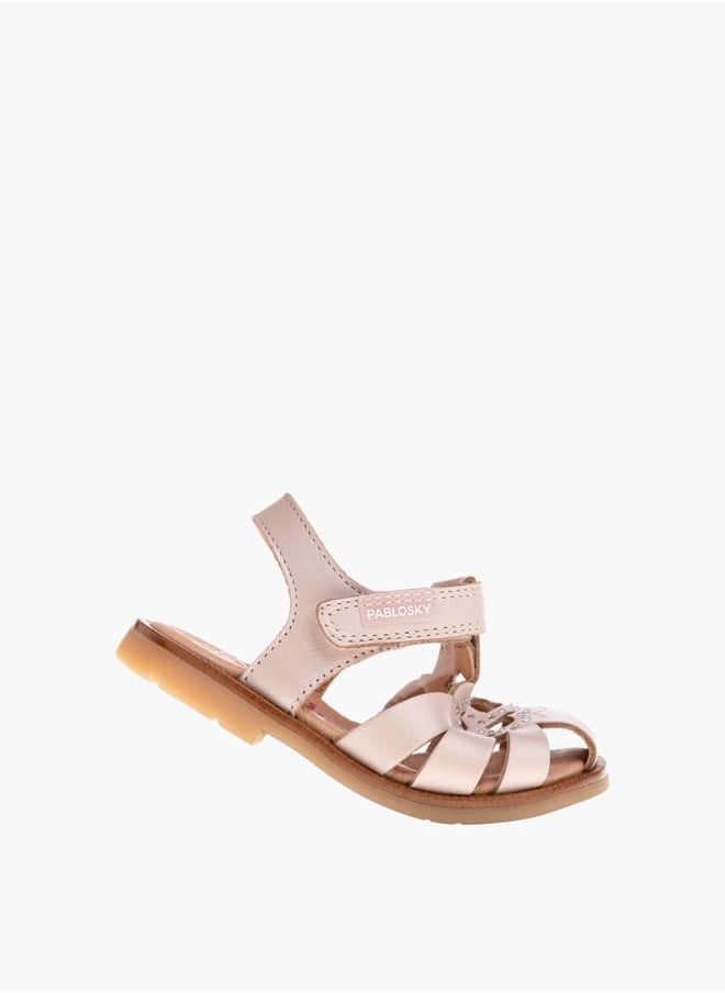 Girls Strap Sandals With Hook And Loop Closure
