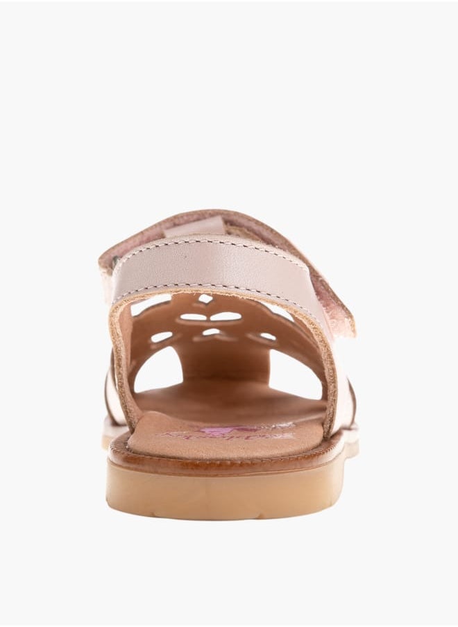 Girls Strap Sandals With Hook And Loop Closure