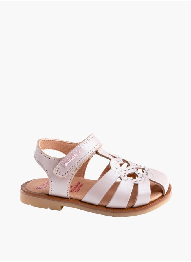 Girls Strap Sandals With Hook And Loop Closure
