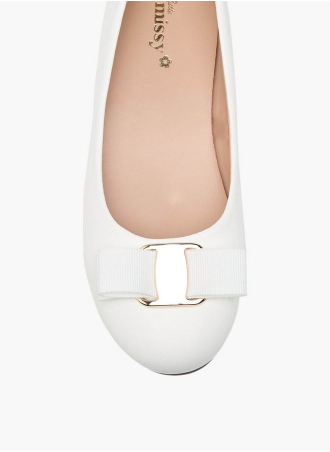 Girls Bow Accent Slip-On Ballerina Shoes