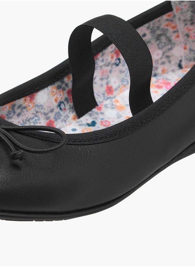 Girls' Bow Accent Ballerina Shoes with Elasticated Strap