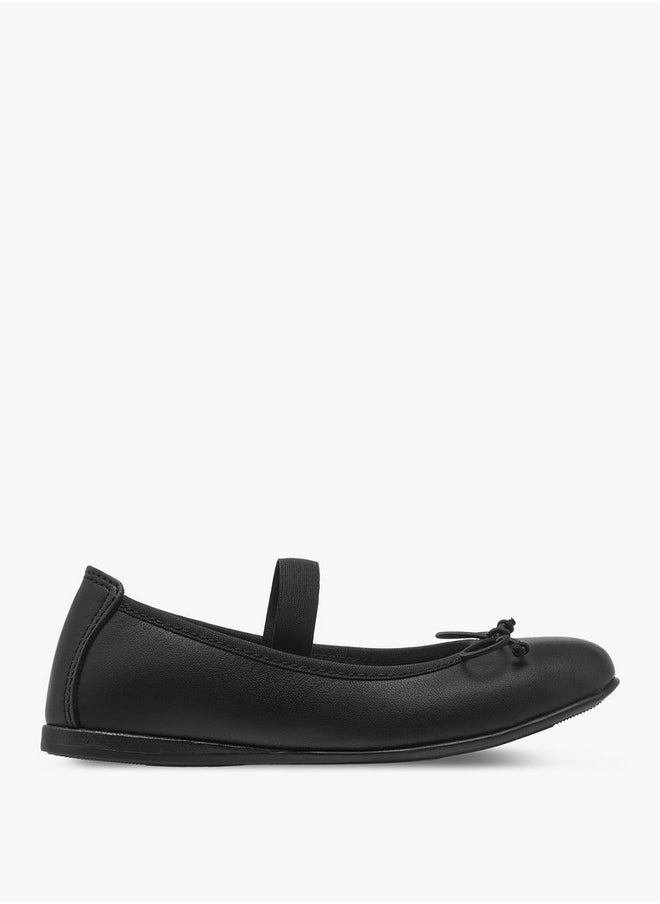 Girls' Bow Accent Ballerina Shoes with Elasticated Strap